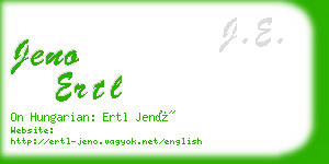 jeno ertl business card